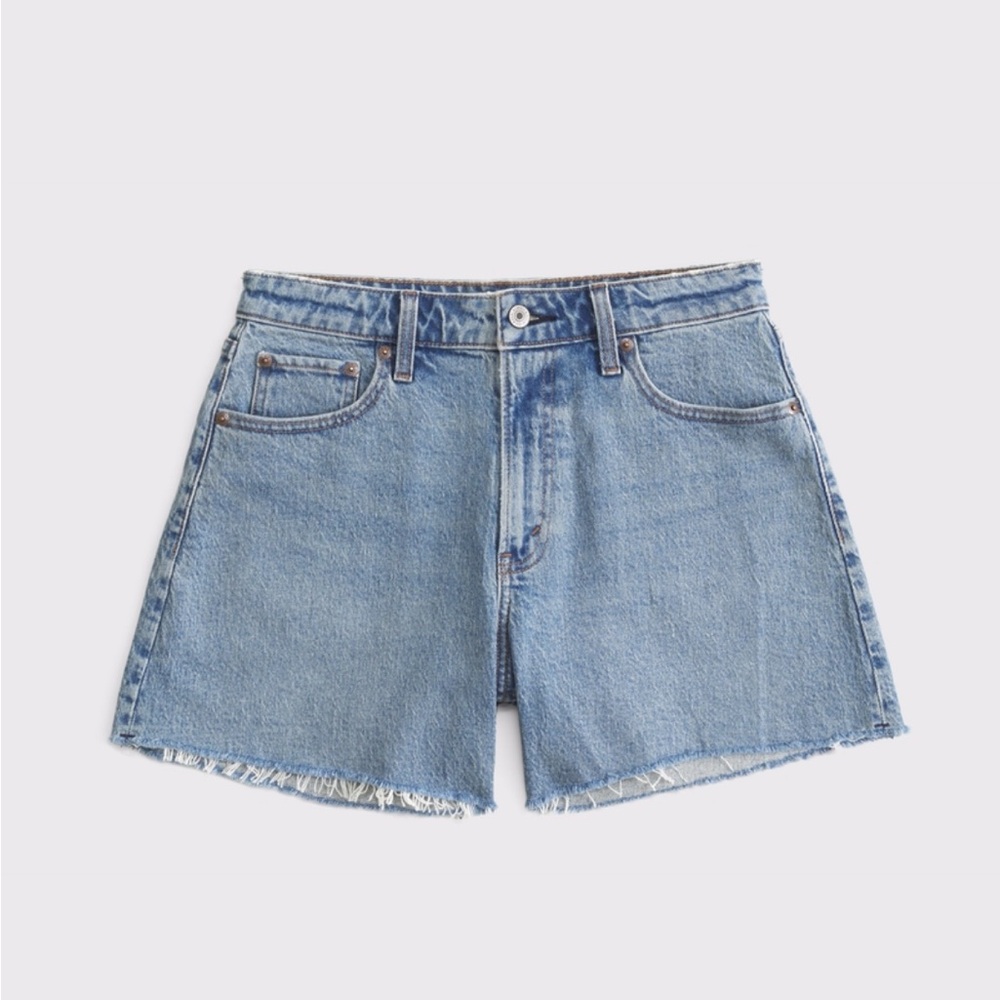 Abercrombie Curve Love High Rise Dad Short Size 29 Blue Denim Women's Shorts